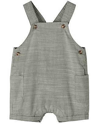 Name it Overalls - Striped - Dried Sage - with Side Pockets - 100% Cotton Dungarees