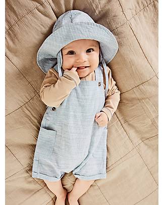 Name it Overalls - Striped - Smoke Blue - with Side Pockets - 100% Cotton Dungarees