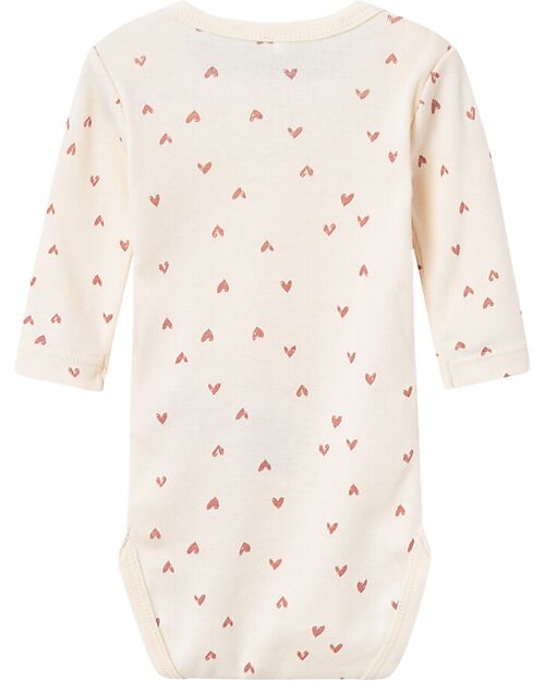 Name it Pack of 2 Long Sleeved Bodysuits - Cotton - Buttercream Hearts Long Sleeves Bodies