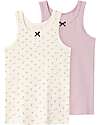 Name it Pack of 2 Tank Tops - Powder Pink and Cream with Flower Pattern - Cotton Vests