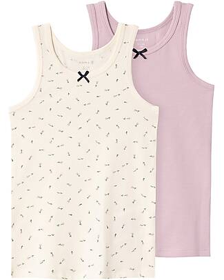 Petit Bateau Tank Top with Straps - Pack of 2 - Grey/Pink - 100