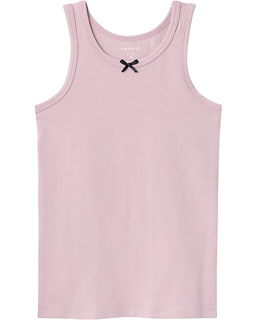 Name it Pack of 2 Tank Tops - Powder Pink and Cream with Flower Pattern - Cotton Vests