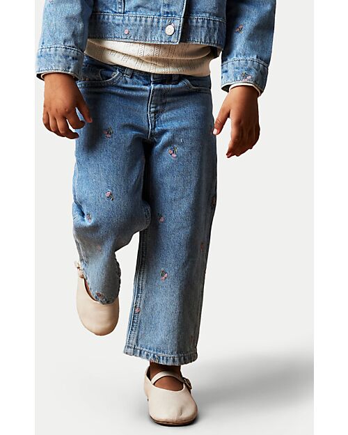 Name it Palazzo Jeans - Light Denim - Floral - 100% Cotton Jeans