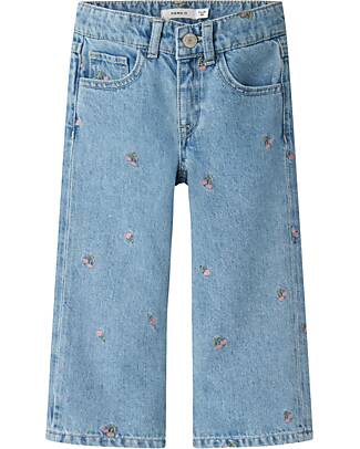Name it Palazzo Jeans - Light Denim - Floral - 100% Cotton Jeans