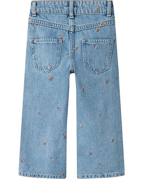Name it Palazzo Jeans - Light Denim - Floral - 100% Cotton Jeans
