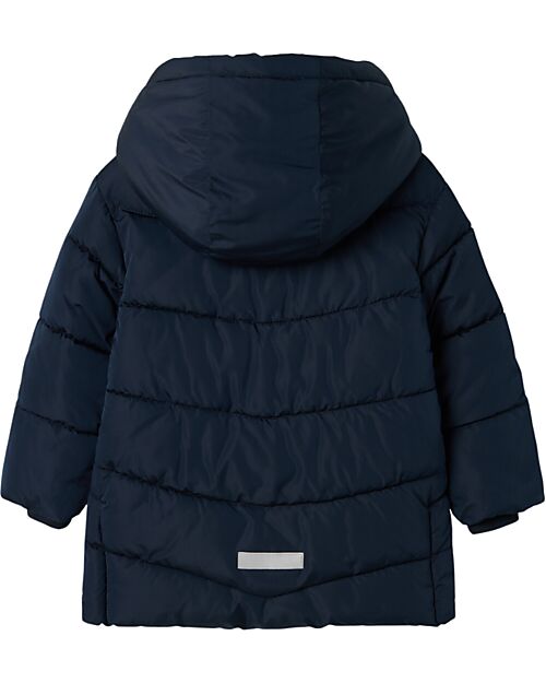 Name it Puffer Jacket with Zip - Dark Sapphire - Detachable Hood Down Jacket