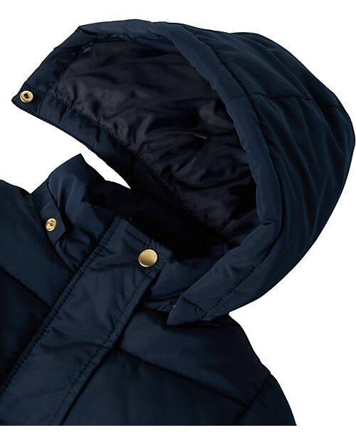 Name it Puffer Jacket with Zip - Dark Sapphire - Detachable Hood Down Jacket