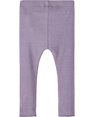 Name it Ribbed Stretch Leggings - Purple Sage - Organic Cotton Leggings