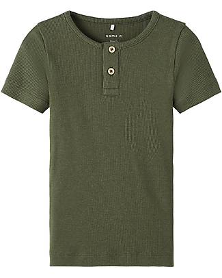 Name it Ribbed T-Shirt - Olive Night - Organic Cotton T-shirts
