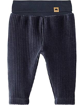 Name it Ribbed Trousers - with Cuffed Waist - India Ink - Velvet Effect Trousers