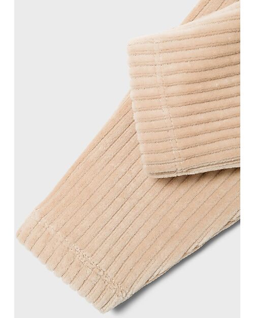 Name it Ribbed Trousers - with Cuffed Waist - Oxford Tan - Velvet Effect Trousers