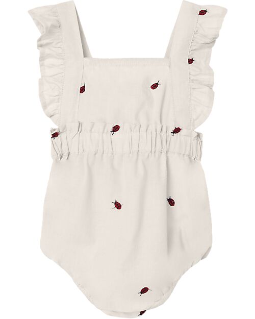 Name it Romper with Ruffles - Jet Stream - 100% Organic Cotton Short Rompers