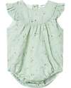Name it Romper with Ruffles - Still Green - Flowers - 100% Cotton Short Rompers
