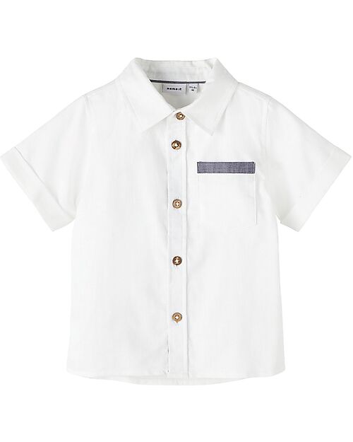 Name it Shirt with Pocket - Bright White - 100% Cotton Shirts And Blouses