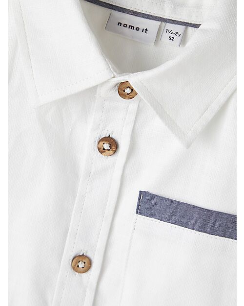 Name it Shirt with Pocket - Bright White - 100% Cotton Shirts And Blouses