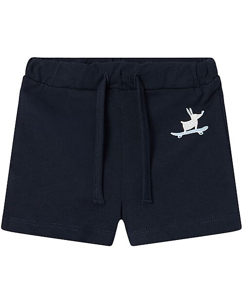 Name it Short - Dark Sapphire - Dog on Skateboard - Organic Cotton Shorts