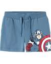 Name it Short Shorts with Drawstring - Provincial Blue - Marvel - Cotton Shorts