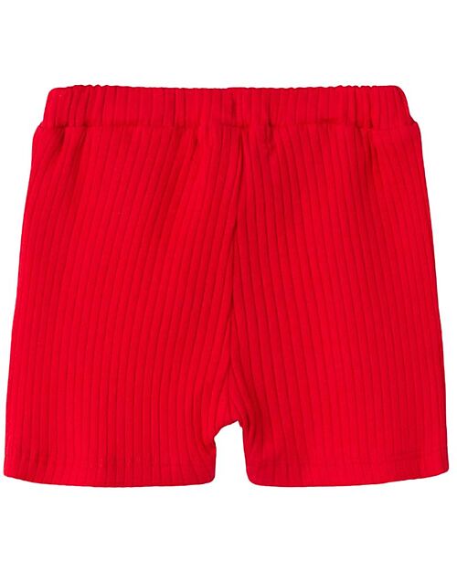 Name it Short Shorts with Ruffles - Tomato - Organic Cotton Shorts