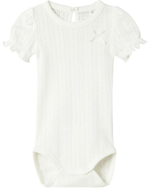 Name it Short Sleeve Bodysuit - Cloud Dancer - 100% Organic Cotton Short Sleeves Bodies