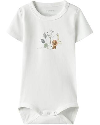 Name it Short Sleeve Bodysuit - Cloud Dancer - Organic Cotton Short Sleeves Bodies