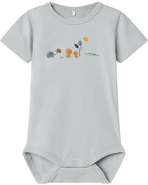 Name it Short Sleeve Bodysuit - Pearl Blue - Organic Cotton Short Sleeves Bodies