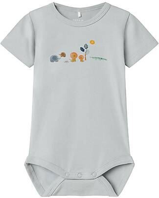 Name it Short Sleeve Bodysuit - Pearl Blue - Organic Cotton Short Sleeves Bodies