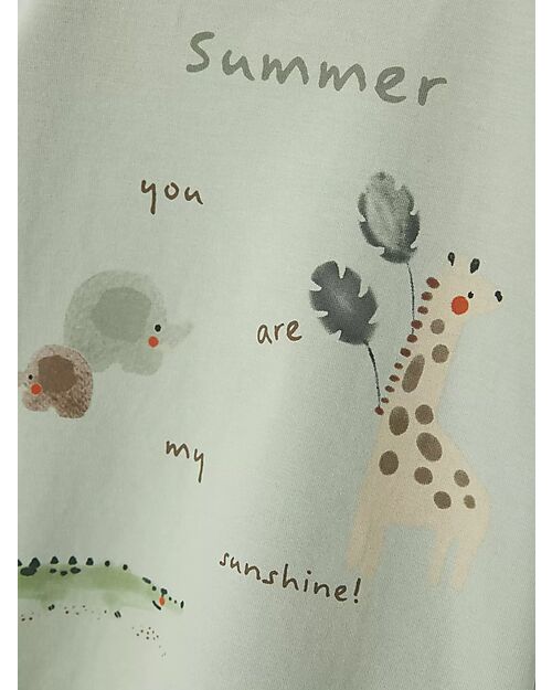 Name it Short Sleeve Jersey - Animals - Aqua Grey - Cotton T-shirts