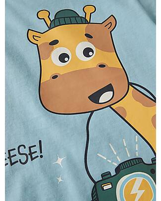 Name it Short Sleeve Jersey - Giraffe - Light Blue - Cotton T-shirts