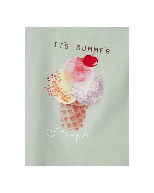 Name it Short Sleeve Jersey - Ice Cream - Aqua Grey - Cotton T-shirts