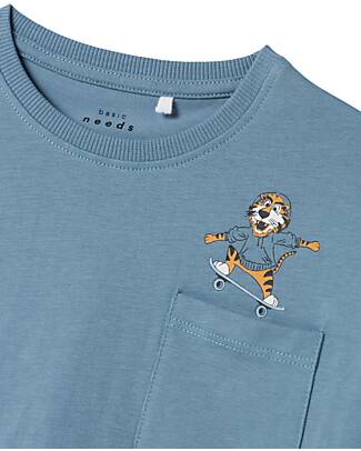 Name it Short Sleeve Sweater - Light Blue - Organic Cotton T-shirts