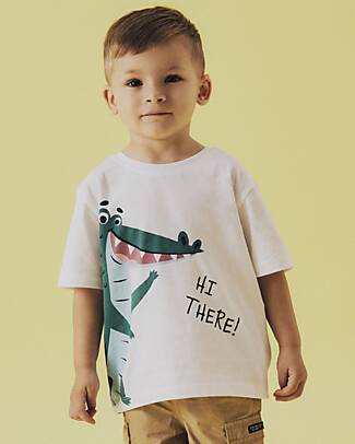 Name it Short Sleeve T-Shirt - Crocodile - White - 100% Cotton T-shirts