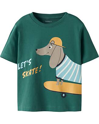 Name it Short Sleeve T-Shirt - Dog - Green - 100% Cotton T-shirts