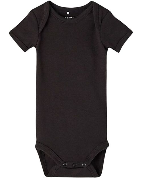 Name it Short-Sleeved Bodysuit 3 Packs - White/Grey/Black - Organic Cotton Short Sleeves Bodies