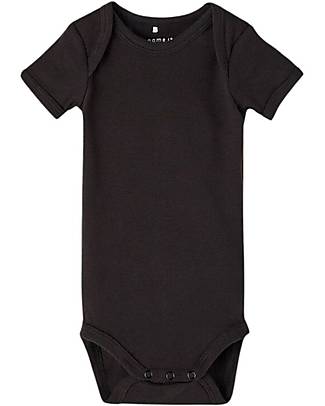 Name it Short-Sleeved Bodysuit 3 Packs - White/Grey/Black - Organic Cotton Short Sleeves Bodies