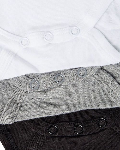 Name it Short-Sleeved Bodysuit 3 Packs - White/Grey/Black - Organic Cotton Short Sleeves Bodies