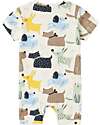 Name it Short Sleeves Romper - Jet Stream - Dog - Organic Cotton Short Rompers