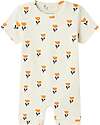 Name it Short Sleeves Romper - Jet Stream - Flowers - Organic Cotton Short Rompers
