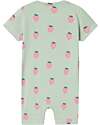 Name it Short Sleeves Romper - Slit Green - Strawberry - Organic Cotton Short Rompers