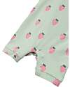Name it Short Sleeves Romper - Slit Green - Strawberry - Organic Cotton Short Rompers