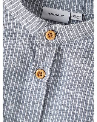 Name it Short Sleeves Shirt - Stripes - Storm - 100% Cotton Shirts And Blouses
