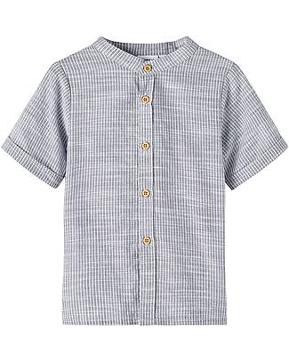 Name it Short Sleeves Shirt - Stripes - Storm - 100% Cotton Shirts And Blouses