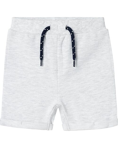 Name it Short Sweatpants - with Drawstring - Light Grey - 100% Cotton Shorts