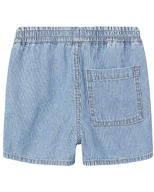 Name it Shorts - Light Blue Denim - White Stripes - 100% Cotton Shorts
