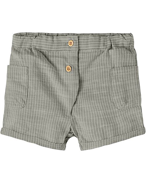 Name it Shorts - Stripes - Dried Sage - 100% Cotton Shorts
