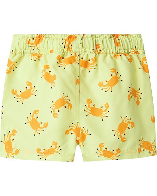 Name it Shorts Swimwear - Sunny Lime - Crabs - 100% Recycled Material Swimming Trunks