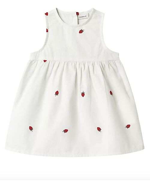 Name it Spencer Dress - Round Neck - Bright White - 100% Organic Cotton Dresses_