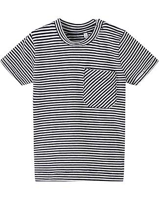 Name it Striped T-Shirt with Pocket - Dark Sapphire - Organic Cotton T-shirts