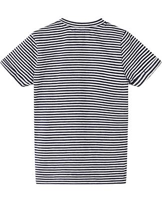 Name it Striped T-Shirt with Pocket - Dark Sapphire - Organic Cotton T-shirts