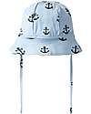 Name it Summer Hat - Chambray Blue - Anchors - with Drawstring - Organic Cotton Sunhats
