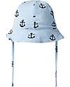 Name it Summer Hat - Chambray Blue - Anchors - with Drawstring - Organic Cotton Sunhats